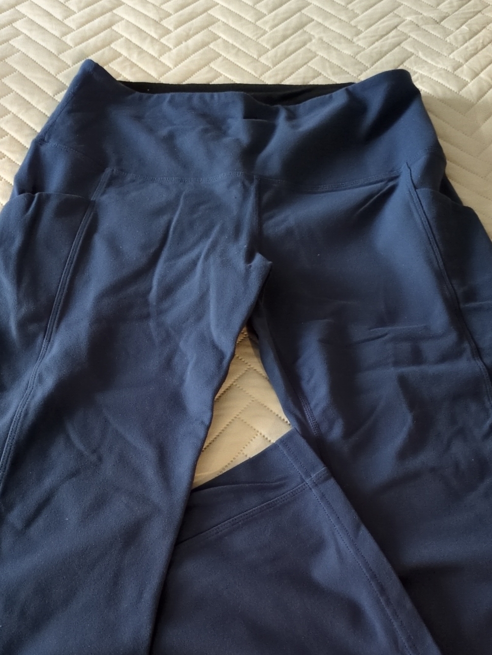 Tuff Athletics Navy High-Rise Pocketed Leggings